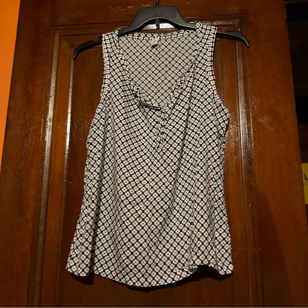 Old Navy Sleeveless Button-Down Top/Tank Top Size M Blue Pattern
